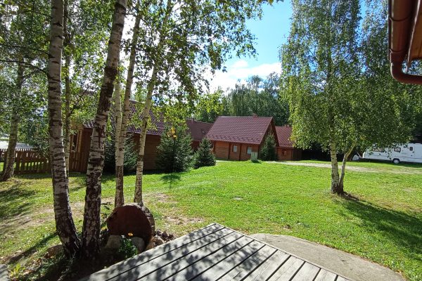 domek Okoń widok taras 2 Stanica PZW Mietków